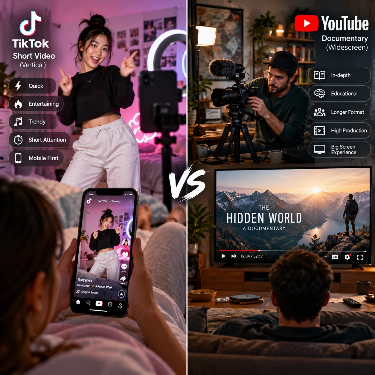 TikTok vs. YouTube: come cambiano i linguaggi dei nuovi media